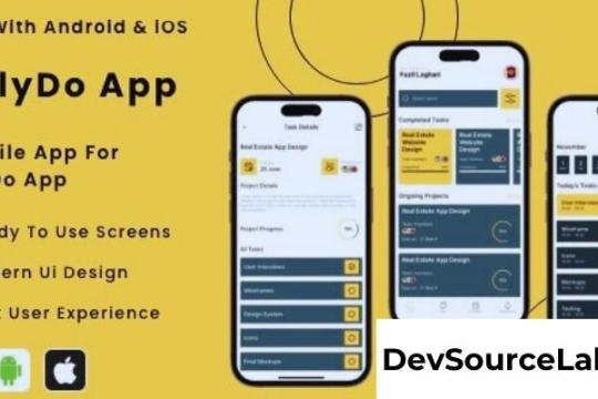 DailyDo App v1.0 - Online Daily Task Manager App Flutter | Android | iOS Mobile App Template