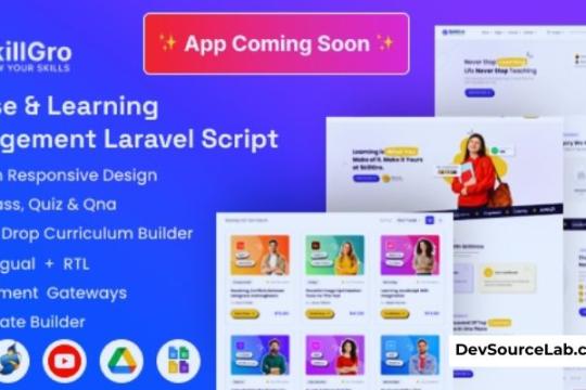 SkillGro v1.5.0 - Course And Learning Management System Laravel Script LMS