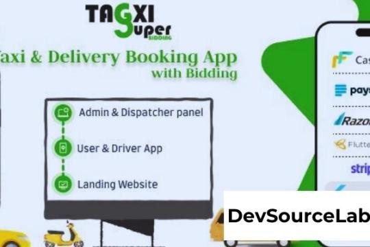 Tagxi Super Bidding v2.3 - Taxi + Goods Delivery Complete Solution With Bidding Option
