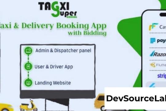 Tagxi Super Bidding v2.4 - Taxi + Goods Delivery Complete Solution With Bidding Option