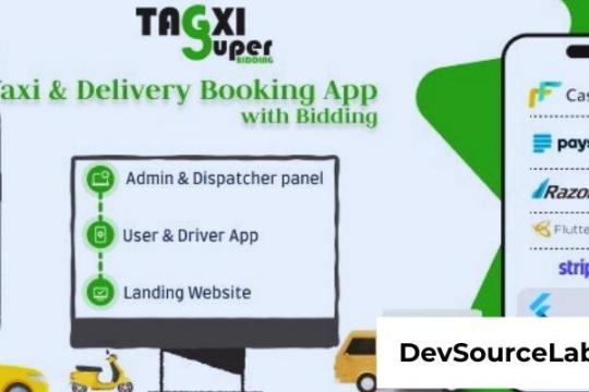 Tagxi Super Bidding v2.7 - Taxi + Goods Delivery Complete Solution With Bidding Options